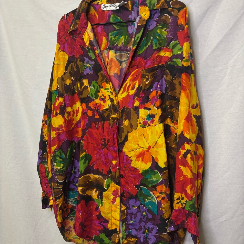 Jane Ashley Multicolor Floral Button Down Shirt